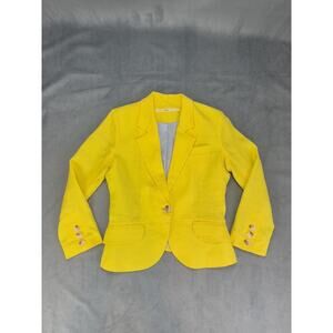 Gibson Dopamine 100% Linen Bright Yellow Blazer Suit Jacket Workwear Business XS